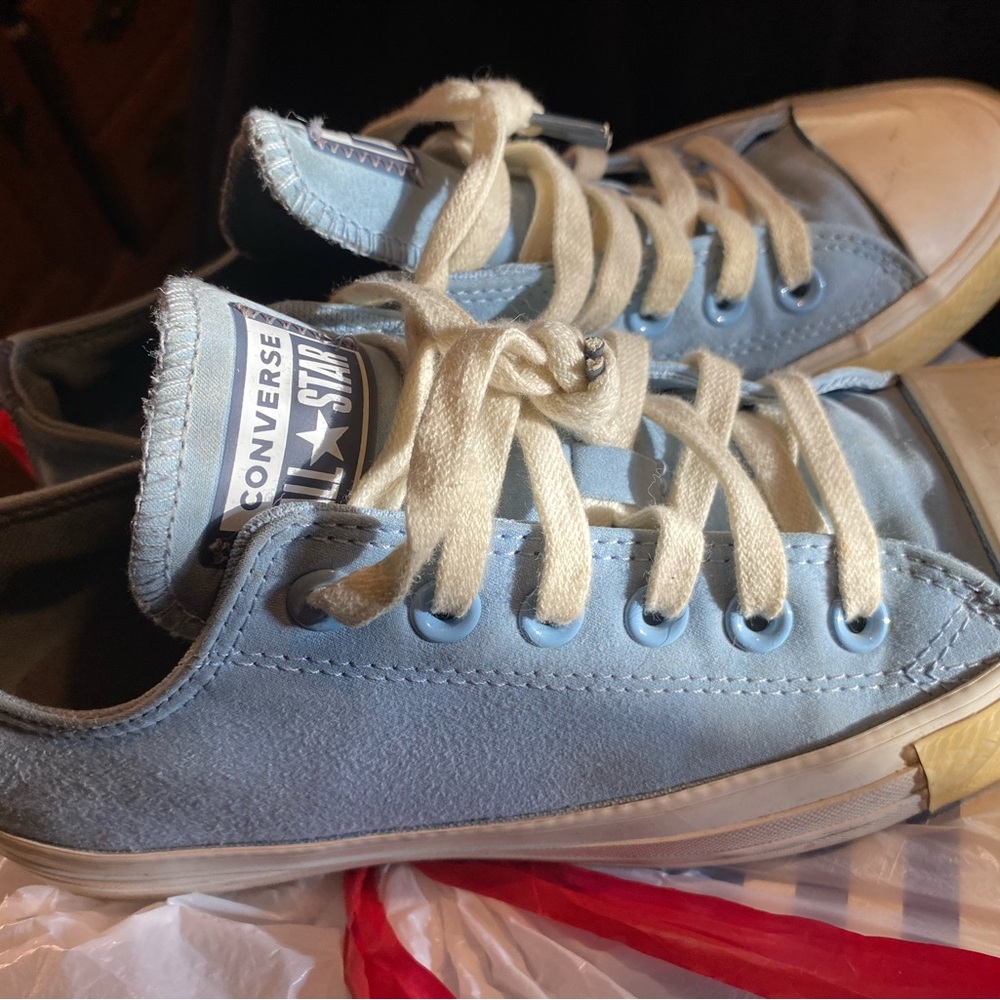 Converse Blue Canvas Sneakers with White Accents
